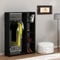 [en.casa] Kleiderschrank Nesbyen offener Garderobenschrank mit Kleiderstange und 4 Ablagen Schwarz Kleiderständer für Jacken Schuhablage 126 x 90 x 30 cm