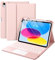 Vobafe Hülle mit Tastatur für iPad 10 Generation 2022, iPad 11 Generation A16 2025, 11/10,9 Zoll, Multi Touch Trackpad, 7 farbiges Hintergrundlicht, mit Stifthalter, QWERTZ Layout, Hellrosa