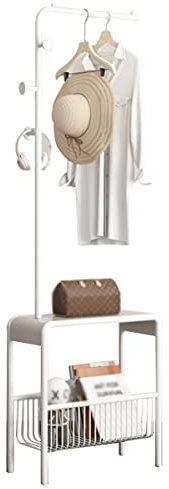 Portemanteau Prte-Manteau entrée Porte-vêtements Portemanteaux Murale Porte Bambou Perroquet Blanc Bain Forme d’Arbre Vintage Étagère Patère Bois métallique Alliage d'aluminium Amovibles rou