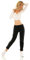 Zeralda Fashion Damen Hose Jogpants Baggy Boyfriend Freizeithose seitliche Ringe 36-40 (DE/NL/SE/PL, Alphanumerisch, Einheitsgröße, Regular, Regular, Schwarz)