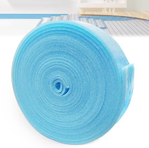 MeYuxg Edge Insulation Strips, Polyester, 5cm x 5mm x 10m - Blue, Self-Adhesive, Sound Insulation, Expansion Joint Tape, Underfloor Heating, Screed Sealing