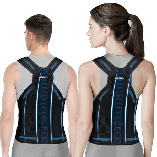 Rücken Geradehalter Rückenstützgürtel Haltungskorrektur Damen: Haltung Korrektur Gurt für Herren - Verstellbare Back Support Corrector - Haltungstrainer Rückengurt für Schulter Nacken - Schwarz S