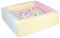 Velinda Piscine à balles carrée avec 300 balles, Cuir écologique, 5 éléments (Couleur de la Piscine/de balles: Rose, Bleu, Jaune (Pastel)/Transparent, Rose (Pastel), Bleu (Pastel), Jaune (Pastel))