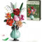 VizBrou Flowers Bouquet Building Blocks Set with Vase, 566 PCS Rose Botanical Collection Home Office Decor Gift for for Adults, Women, Valentines Birthdays Mother's Day