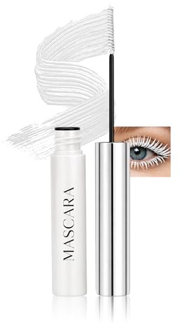 Jutqut Ultra Fine White Mascara, Weiß Wimperntusche Lange Wimpern,#02 | Langanhaltende Wischfester, Natürlich, Hypoallergen, Volumen & Definition, Nicht klumpender