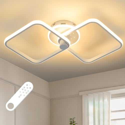 YUEEU 60CM LED Deckenleuchte Schlafzimmer Dimmbar Deckenlampe 42W | DIY Wohnzimmer Moderne Wohnzimmerlampe mit Fernbedienung 3000K-6000K Decken Lampe für Küche