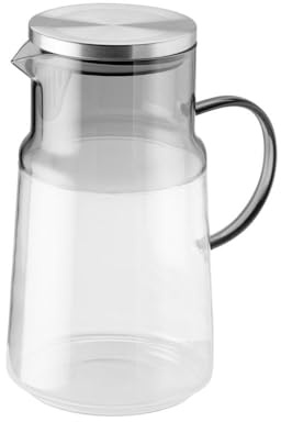 APS 10728 Saft- / Wasserkanne - Glas, 2 Liter, Ø 13 cm, Deckel aus 18/8 Edelstahl