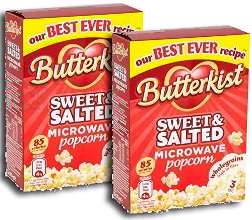 Butterkist Sweet and Salted Flavour Microwave Popcorn Pack of 2 ( 210g box x 2 ) 6 Sachets in total
