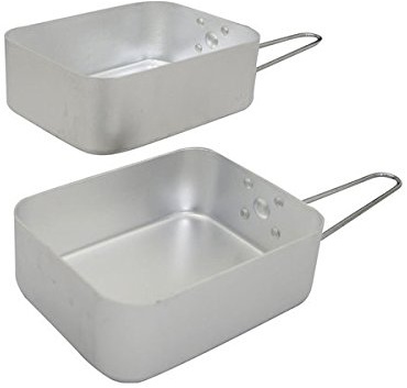 Set of 2 Folding Mess Tins, Camping Cookware Pans