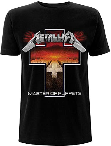 Metallica Master of Puppets Cross_Men_BL_TS:2XL T-Shirt, Noir (Black Black), XX-Large Homme