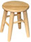 Acan Tradineur - Taburete Redondo de Madera, banqueta de Madera Natural sin Tratar con reposapiés, Asiento para niños, hogar, Cocina, salón, 25,5 x 20 cm