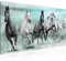 Runa Art Wandbild Pferde 1 Teilig 100 x 40 cm Modern Bild auf Vlies Leinwand Tiere Wohnzimmer Schlafzimmer Blau 014112b