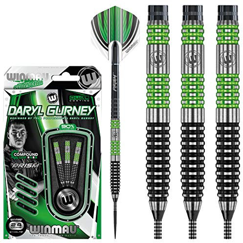 WINMAU Daryl Gurney 24g Sonderausgabe Profi Wolfram Steeltip Dartpfeile Set mit Flights und Schäfte