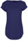 Fashion Star Womens Plain Stretchy Curved Hem Jersey T-Shirt Navy