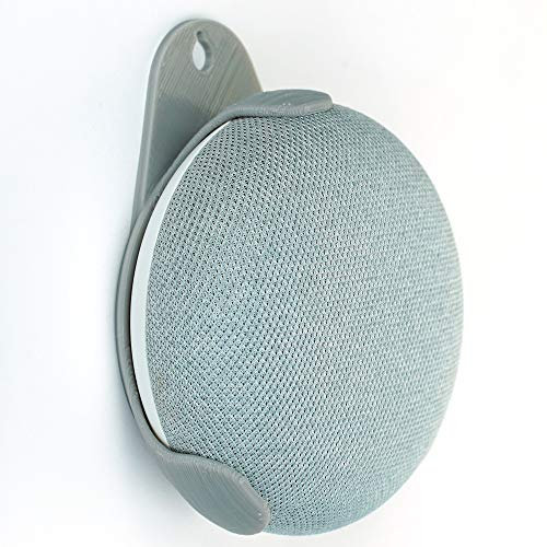 Wandhalterung, Befestigung Hülle, Schutz Case für Google Home Mini Smart-Speaker (Grau)