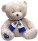 CyP Brands- Real Madrid, Peluche Osito con Bufanda, Producto Oficial Real Madrid, Dimensión 35 cm, Color Beige, Osito de Peluche