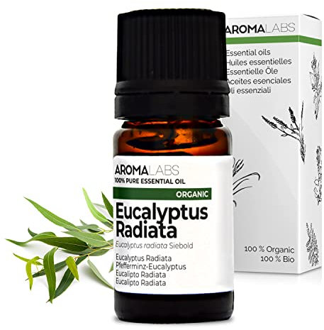 Aroma Labs - Eucalipto Radiata - Aceite Esencial Orgánico - Quimiotipado y Certificado AB - 5 mL