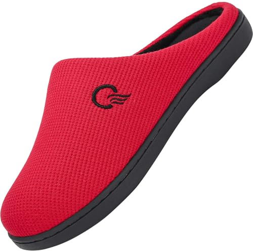 Mishansha Pantofole da casa per Donna Bicolore in Memory Foam Inverno Peluche Scarpe Morbido Confortevole e AntiscivoloDonna Rosso 38/39 EU