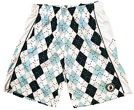 Flow Society Blue & White Argyle Attack Boys Shorts - LAX - Athletic - Basketball - Baseball - Hockey - Football - Lacrosse