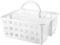 HOMESHOPA Utility Plastic Shower Caddy Basket Organiser with 3 Compartment & Handle, Portable Kitchen Cleaning Supply Handy Storage Tidy Tote Tray Carry Bucket for Bathroom, Kitchen, Dorm Room (White)