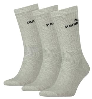 PUMA Sportsocken Tennissocken Crew Tennis Socken Unisex für Damen und Herren 3 Paar, Farbe:400 - grey, Socken & Strümpfe:43-46