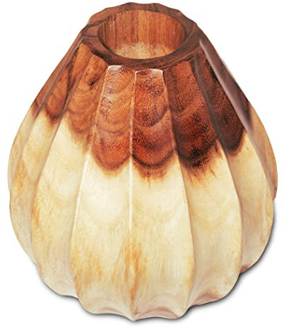 NaRoom Vase ca. 21cm Natur Holz Trockenblumen Holzvase Dekorvase Blumenvase Gefäß massiv Samanholz