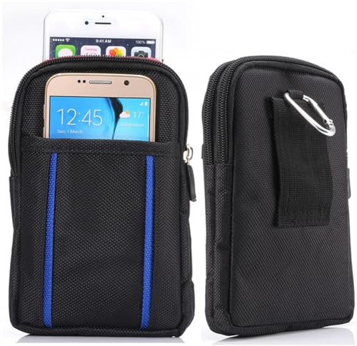Cell Phone Wasit Bag Men, Cell Phone Belt Clip Pouch Men, 5.5-6.9 Outdoor Zipper Travel Waist Pack Wallet Universal Cellphone Holster Handbag Fanny Bag for iPhone 14/13/12/11Pro Max Huawei Samsung