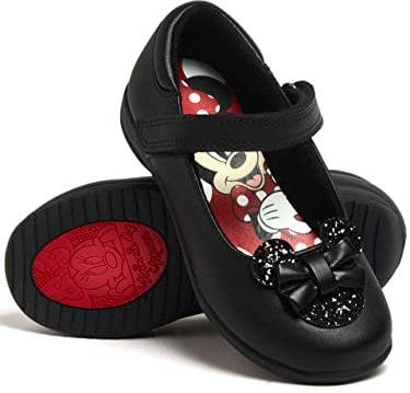 Disney Girls School Shoes Minnie Mouse Black 10