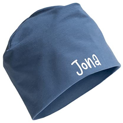 AngelicArt Personalisierte Kindermütze, Beanie für Kinder mit Wunschnamen, für Jungs, Mädchen, Unisex aus Baumwolle/Jersey (Lagoon)