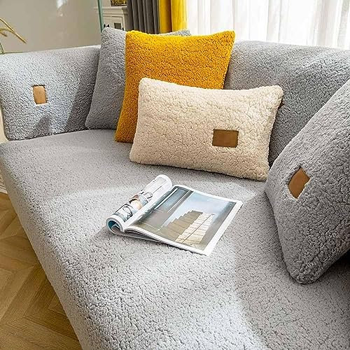 VEAI Samt Sofabezüge 1 2 3 4 Sitzer Sofabezug Couchbezug L Form Ecksofa Sofa/Couch überwurfdecke, Samt Couch Überwürfe Sofahusse Sofaüberwürfe rutschfest Sofa Abdeckung (Color : #11, Size : 90x210cm)