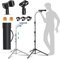 Portable Gooseneck Microphone Stand - Detachable Floor Stand, Height Adjustable From 24 to 67 With 2 Mic Clips for Kids, Singing, Lecture, Stage, Wedding