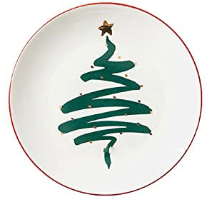 BALAMI Palace Style Weihnachtsgeschirr-Set Teller und Schalen Geschirr Dekoration Kaffeetassen Teller Set Keramik Xmas Set Porzellan (Farbe: B)