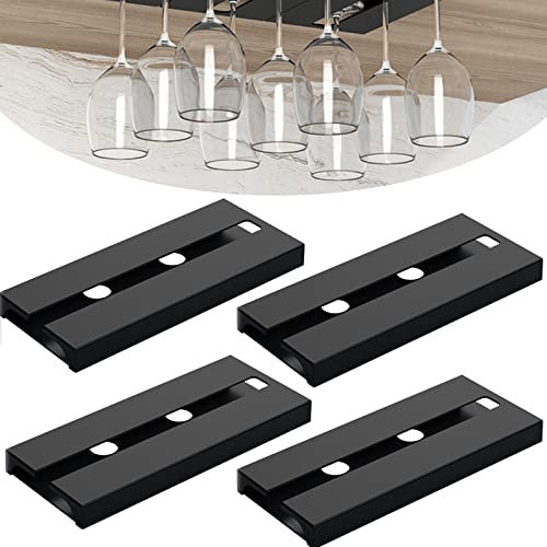 Giorno di casa Weinbecherhalter Umgekehrt Weinglas Hängende Rack, 25 * 11cm Rotweinbecher Hängende Tasse Halter für Bar Home (Schwarz, 4 PACK)