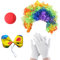 MIVAIUN 4-teiliges Clown Kostüm Set mit Perücke, Clownsnasen, Handschuhen, Fliege und mehr für Erwachsene und Kinder - perfekt für Parties und Cosplay