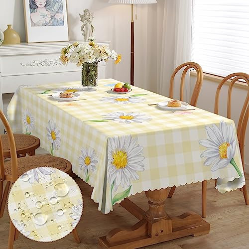 Tischdecke Rechteckig Florals Gartentischdecke Fleckschutz Pflegeleicht Abwaschbar Schmutzabweisend Table Cloth für Küche, Esstisch, Couchtisch, Parteien, Abendessen