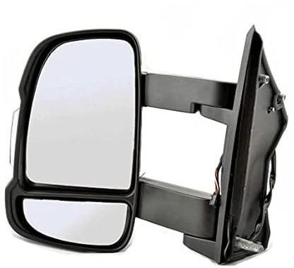 Seintech Full Door Wing Mirror Covers Electric Heated Long Arm - Left Passenger Side N/S Wing -Vehicle Specific Fit- Vehicle Specific Fit- Compatible fits For Fiat Ducato 2006 On Black