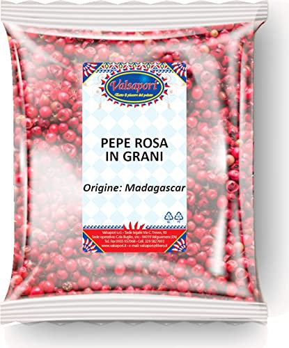 Pepe Rosa in Grani 100% Naturale - Busta da 250g | Pepe Rosa dal Madagascar per Carni, Salse e Vellutate Gourmet con Aroma Unico