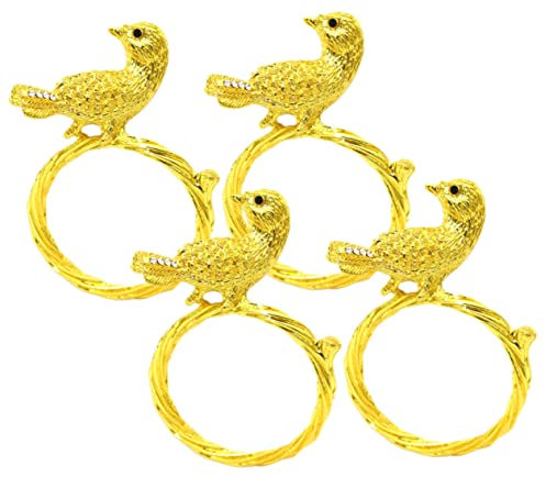DOITOOL 4stücke Serviettenringe Vogel-Design Elegante Serviettenhalter Für Hochzeiten Partys Festlichkeiten Stilvolle Tischdekoration Aus Hochwertigem Legierungsmaterial