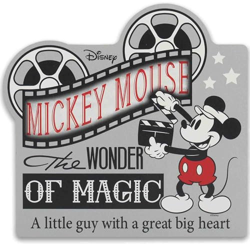Disney Mickey Mouse Wonder of Magic Holz-Wanddekoration, Vintage-Micky-Maus-Wandkunst für Wohnzimmer oder Filmzimmer
