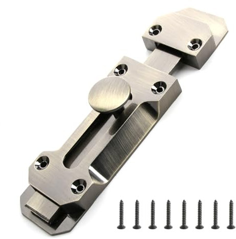 Heavy Duty Door Bolts - 5inch Antique Brass Sliding Bolt Lock for Internal Doors, Mounted Door Security Gate Lock Bathroom Door Lock, Ideal for Bedroom Shed Doors Gates Loft Hatch Catch