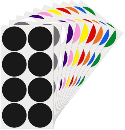 10 Farben Runde 50 mm Punktaufkleber Bunt Klebepunkte Selbstklebend Farbig Aufkleber Markierungspunkte Etiketten für Lager Büro 80 Stück