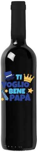 Bottiglia di Vino IGT Toscana Rosso personalizzato per lui - Idea regalo esclusiva e originale per uomo, festa del Papà, festa del Nonno, nuova nascita, compleanno e Natale. (0,75L, Il mio re)