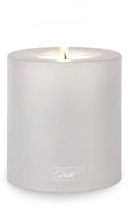 Qult Farluce Trend Cloud Grey ∅ 8 + 10 cm • Teelichthalter in Kerzenform • Kerze • Kunststoffkerze in Kerzenoptik • Teelichtkerze mit Teelichteinsatz • inkl. Teelicht (Ø 8 H 9 cm)