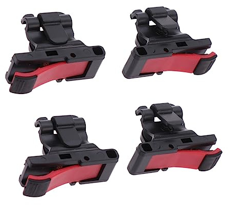 GARVALON 4 Stück Gamecontroller Trigger für Mobile Spiele in Rot | Abs und Metall, Stabile Fixierung, Schnellzugriffstasten mit Ziel und Feuertaste für Handy
