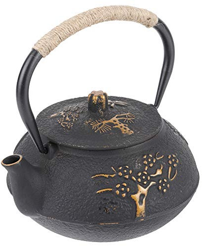 Tetera de Hierro Fundido, Tetera de Hierro Fundido, Cafetera de Hierro, Tetera con Tapa para Cocina de Inducción o Estufa de Hierro Fundido