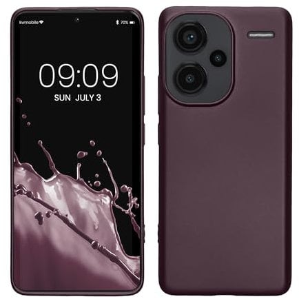 kwmobile Funda para Xiaomi Redmi Note 13 Pro+ 5G / Redmi Note 13 Pro Plus 5G Carcasa - Case TPU y Silicona Ultrafino - Antigolpes con Bordes elevados - Apto Carga inalámbrica - Frambuesa metálico