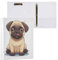 Ordner mit niedlichem Mops-Motiv, 3,8 cm, 3 Ringe, niedliches Arbeitsbuch, 3 Ringbücher mit Taschen, Weiß