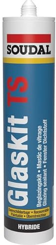 Glaskit TS - Sigillante polimerico ibrido ricoperbile, Soudal 290 ml RAL 9001, colore: Bianco crema