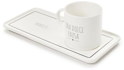 Nuvole di Stoffa Tazza da latte con vassoio in porcellana My Home Country- Shabby Chic 160 ml B