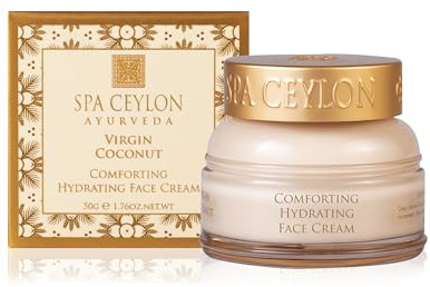 SPA CEYLON Virgin Coconut Comforting Hydrating Face Cream, 50 g feuchtigkeitsspendende Gesichtscreme mit Kokosnussöl, pflegend und beruhigend, für alle Hauttypen